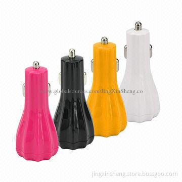 ABC Shell USB Car Charger for iPad/iPhone, HTC, Samsung, DC 5V/2A Output